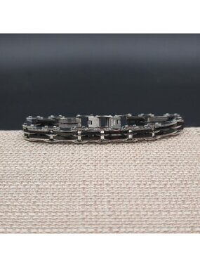 8 Inch Stainless Steel Unisex H-Link Chain Bracelet A7320
